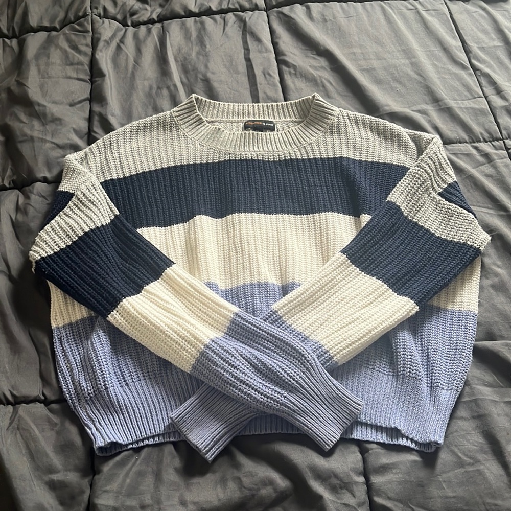 Stripe knitted pullover sweater